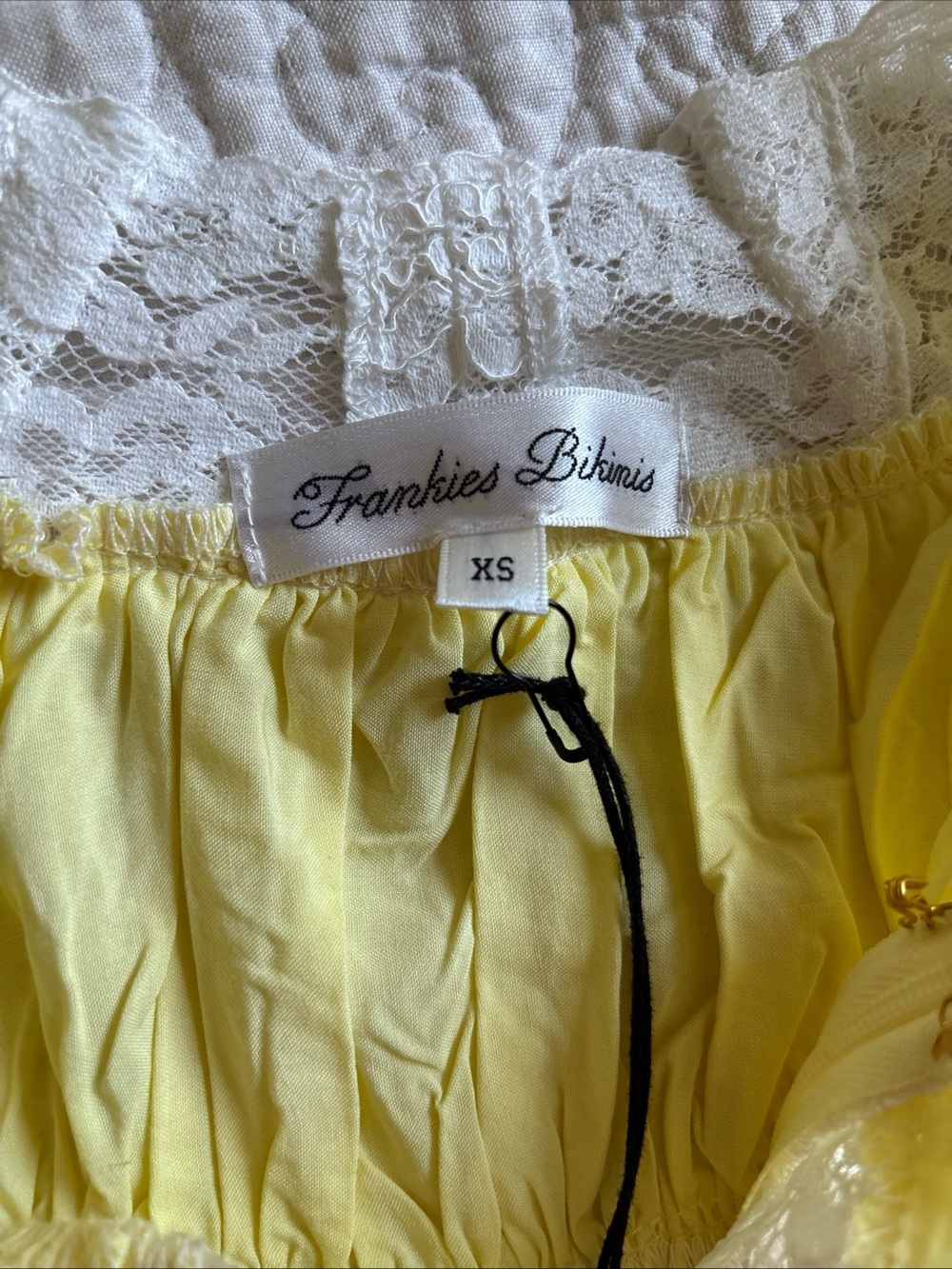 NWT Frankies Bikinis Dakota Maxi Dress Sunflower Yellow Lace Sleeveless Size XS - Picture 13 of 14